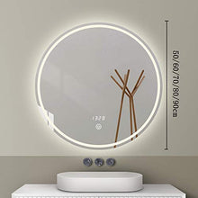 Specchio da bagno specchio luminoso a led intelligente specchio rotondo specchio da trucco con specchio da trucco leggero specchio da bagno oscuramento continuo singolo tocco disappannamento con tem