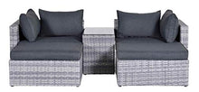 XONE Set Giardino Malindi 2 posti | Salotto Lounge 2 poltrone ad Angolo + 2 poggiapiedi + 1 Comodino | Mobili da Esterno arredo MODULABILE
