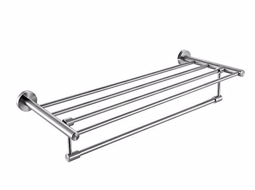 MBYW Portasciugamani Alto carico Portasciugamani Elegante da Bagno Mensola portaoggetti Porta Asciugamani, portaoggetti per Bagno, Montaggio a Parete, Acciaio Inossidabile, 60 * 22 * 12 cm