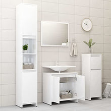 Set di mobili da bagno, colore: bianco lucido