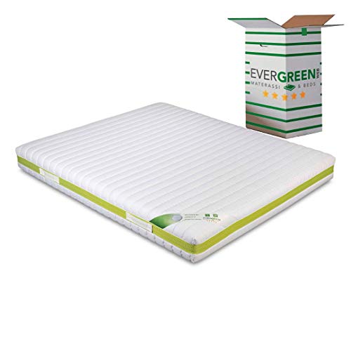 EVERGREENWEB - Fodera per Materasso Matrimoniale 160x190 Alto 18-20 cm, Rivestimento Bianco Sfoderabile con Cerniera, Coprimaterasso Imbottitura Anallergica, Fascia Traspirante, Cover Lavabile Jolly