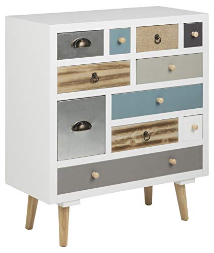 AC Design Furniture Suwen Cassettiera, Alt: 81 x L: 70 x P: 32 cm, Multicolore, Legno, 1 pz