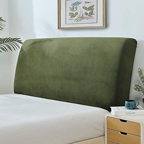 Fodera/Copri Testata Letto Matrimoniale,Elastica Peluche Addensare Copritestata All-inclusive Copertura Per Testiera Per Letto Decorazioni Camera Da Letto,ArmyGreen-150~170cm