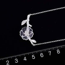 Baoxiaohed Collana in Argento Sterling, 925 Sterling Argento Temperamento Pianta Fiori Collana di Moda Tinta Unita, Adatta per Festa, Festa, Compleanno E Anniversario
