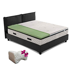 Topper materasso, sopramaterasso memory TRASPIRANTE a zone differenziate, Alto 6 cm, tessuto ARGENTO anallergico antimicrobico sfoderabile, CUSCINO IN REGALO - AIR MEMO GREEN piazza e mezza 120x190
