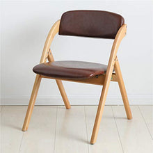 Chair QL sedie richiudibili Sedia Pieghevole Per Computer In Legno Massello, Sedile Pieghevole In Pelle PU, Sedia Da Esterno Pieghevole In Legno, Per Veranda, Giardino O Mobili Per La Casa, Nessun Mon
