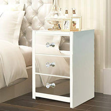 LMYTech Comodino A Specchio, 3 Cassetti, Camera da Letto, Soggiorno, Dormitorio, Tavolino Portaoggetti, Facile da Montare