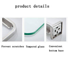 ZLININ Y-longhair Mensola da bagno in vetro temperato, mensola angolare per bagno, mensola in acciaio inox, mensola in vetro