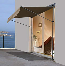 QUICK STAR Tenda da sole per balcone, 200 x 130 cm, colore beige, altezza regolabile da 200 a 290 cm, per balconi, senza fori