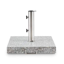 blumfeldt Schirmherr 25SQ - Supporto Ombrellone da Terrazza, Quadrato, in Granito, 25 kg, Superficie 45 x 45 cm, Fusto in Acciaio Inox, Grigio Lucido