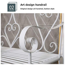 Panca da Giardino per Patio Esterno Panchina Tempo Libero, Panca in Ghisa Resistente alle Intemperie con Schienale Braccioli, Panca Decorativa Retrò per 2 Persone, Inizio Balcone Divano Sedia Creati