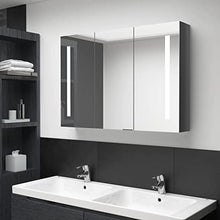 vidaXL Armadietto Bagno con Specchio e Luci LED con Ante e Ripiani Interni Elegante Moderno Funzionale Mobiletto Pensile 89x14x62 cm MDF e Melamina