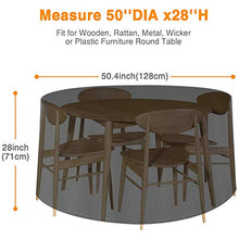 Suading, copertura rotonda per tavolo da giardino, in tessuto Oxford 210D, resistente, con 2 fibbie antivento, impermeabile, antivento e anti-UV, copertura circolare per tavolo
