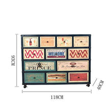 Armadietti per cassettiere Creative Retro Dodici armadietti per cassetti Realizza mobili antichi Soggiorno con armadietto per Le Ruote (Colore: Marrone Dimensioni: 118x40x93cm)