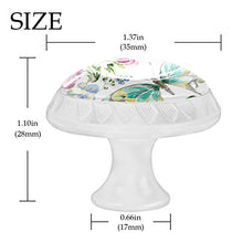 Farfalla peonia ricamo 4 PCS Pomelli per Porta, Pomolo per Mobile, Pomelli per Mobili con Viti, Maniglia per Armadietto, Pomelli per Porta, Pomelli per Cassetti per Porta, Armadio, Cassetto e Credenza