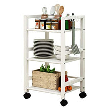 LYM &ripiano di stoccaggio Scaffalature Home Soggiorno Camera da Letto Cucina con Ruote Carrello Bagno Semplice 3 Strati Scaffale da Terra Scaffale di Finitura
