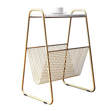 DGHJK Mobili per la casa, tavolino Rotondo, tavolino, Comodino, Comodino con cestello portaoggetti in Metallo, Adatto per Soggiorno, Camera da Letto, Balcone, 15.7"e Volte; 21.6"