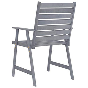 FAMIROSA Set Pranzo da Giardino 5 pz in Legno Massello di Acacia Grigio-7854