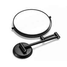 HXYSJ Specchio Ingranditore 3X da Parete Specchio di Cortesia da Bagno Bifacciale Rotondo Girevole, Allungabile E con Finitura Cromata Nero Opaco Moda