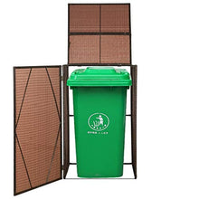 Festnight Copribidone per Spazzatua da Giardino Esterno in Poly Rattan Marrone/Nero 76x78x120cm