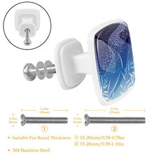 Set di 4 maniglie rotonde per armadio da cucina, credenza, cassettiera, cassettiera, con viti, per cucina, comò, armadietto, bagno, guardaroba, via lattea giapponese e bambù, colore: blu