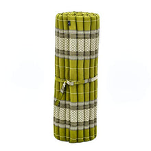 LEEWADEE materassino thailandese Arrotolabile, L: Tappeto per Dormire, Spessa stuoia da Massaggio, Strumento in kapok, 190 x 100 cm, Verde