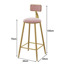 Sedia da Pranzo Sgabelli Alti Contatore della Cucina per la Colazione Sgabelli da Bar Sedute in Velluto Sedie da Bar Gambe in Metallo Color Ferro Dorato, Sgabelli da Bar Sgabelli Alti Rosa