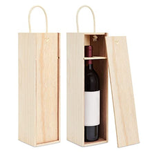 Juvale - Scatola da vino in legno, confezione da 2 pezzi, per bottiglie di vino, in legno, con manico per feste di compleanno, inaugurazione della casa, matrimonio, anniversario, 30 x 10 cm