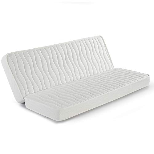marcKonfort Materasso piegabile per Divano Letto 130X190, Altezza 13 cm, Tessuto Strech con Finiture rinforzate
