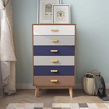 MISLD Cassettiera in Legno Camera Bagagli unità Mobili Camera da Letto Bianco (6 cassetti (Color : Natural Frame 6 Drawers)