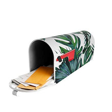 Copertura magnetica per cassetta postale con foglie di palma tropicale di ibisco, design unico, per giardino, cortile, dimensioni standard, 53 x 45 cm