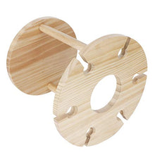 HERCHR Portabottiglie in Legno, portabottiglie da appoggio per Bicchieri da Vino con 6 Fori per Bicchieri da Vino per Organizer da Tavolo per Arredamento da casa