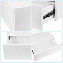 EBTOOLS Comodino a Parete, Comodino da Letto Cassettiera Camera Letto Comodino Moderno, Fino a 25 kg, 30 x 46 x 15 cm, Bianca