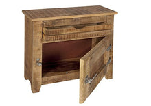 SIT-Möbel 2501-01 - Armadietto pensile Frigo, 70 x 30 x 60 cm, in Legno di Mango Massiccio, con Maniglie da Frigorifero, laccatura Naturale