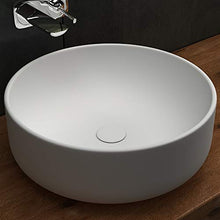 Alpenberger Lavabo da appoggio in ceramica, effetto loto, rotondo, 41 cm, facile da pulire