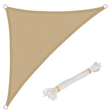 WOLTU GZS1188sd12 Tenda a Vela Parasole Triangolare Telo da Sole in HDPE Protezione Solare Respirante Anti UV Giardino Esterni Sabbia 3,6x3,6x5,1m