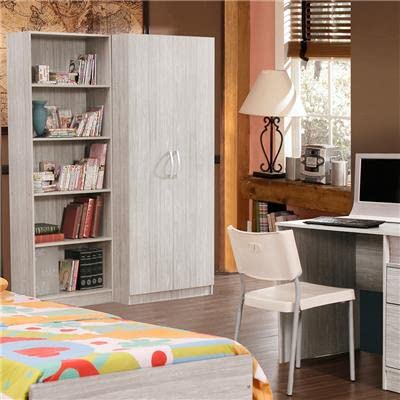 Armadio a 2 ante, colore: rovere grigio Ecerson