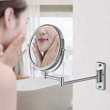 WZDD Specchio Ingranditore da Parete 10X, Specchio da Trucco con Luce LED, Doppio Lato Specchio da Bagno 360° Girevole E Rotondo, for Hotel