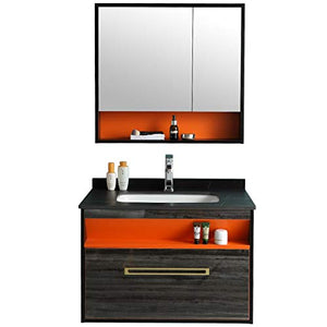 YLiansong-home Mobile da Bagno Specchio Mobile Bagno Semplice Bagno Set da Parete Mobile da Bagno in Legno Mobile Rock Plate Basin Vanity Specchio armadietto Set di armadi per lavabo da Bagno