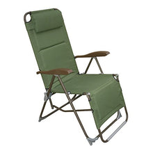 SEDIA POLTRONA SDRAIO MOD. "CAMPING" PIEGHEVOLE IN 8 POSIZIONI ACCIAIO RIVESTITO IN PVC.
