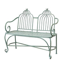 Sgabello per il tempo libero del cortile in ferro battuto retrò per la casa, Panca in metallo per giardino con terrazza all'aperto, Sedia con decorazione per portico a forma di gabbia per uccelli