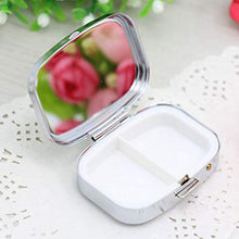 3 pezzi Scatola per Pillole Metallo, Feelairy Portapillole Tascabile 2 Scomparti con Specchio, Portapillole Settimanali da Viaggio per Vitamine e Medicinali Tablet per Uso Quotidiano