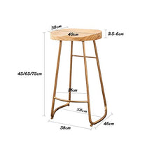 Sgabelli Bar Vintage in Metallo Sgabelli Bar in Legno Senza Schienale con poggiapiedi Sedia Pranzo Design retrò Mobili Bar Cucina Gambe Dorate - Altezza Pub 45/65/75 cm