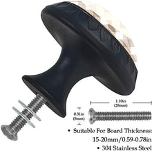 Tessuto scozzese marrone scuro e marrone chiaro Pomelli per Porta Set di 4 Pomelli per Mobili Manopole per Cassetti Cucina Armadio Vetro