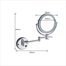 MMWYC Specchio for Trucco a LED/Specchio telescopico Pieghevole for Bagno/Specchio di Bellezza/Specchio bifacciale da Parete for Bagno, 8 Pollici