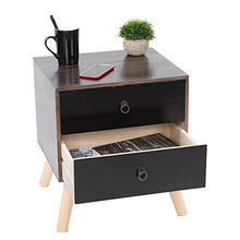 Comodino Aperto, Comodini Mobile Contenitore Mobile Contenitore Componibile Contenitore con 2 Cassetti per Camera da Letto, Soggiorno, Studio, 38x45x50.5cm