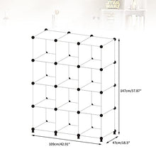 JOISCOPE Armadio Camera da Letto Appendiabiti Portatile, Armadio Guardaroba Componibile con Ante, Armadio Modulare Salvaspazio 12 Cubi