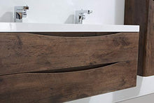 Mobile da bagno SMILE 1200 - palissandro -, Con armadietto a specchio G1200, Con colonna sospesa sinistra & destra