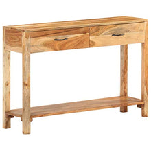 Tidyard Credenza Consolle Rustica con 2 Cassetti e Ripiano in Legno Massello di Acacia 110x30x75,Tavolo Consolle Rustico con 2 Cassetti e 1 Ripiano,Credenza con Cassetti,Credenza per Ingresso