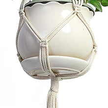 MICROSHE Macrame Plant Hanging Planter Set Appendiabiti da Terra per Esterno con fioriera in Cotone per Esterni (Colore : Beige, Dimensione : Set of 3)